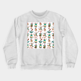 Christmas Woodland Animal Pattern Crewneck Sweatshirt